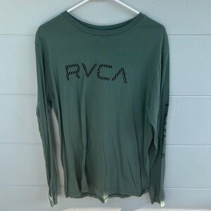 RVCA Men's Green Long Sleeve Shirt